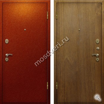 Дверь порошок красного цвета и ламинат под дуб на внутренней стороне - купить от производителя Мосдвери Дверь порошок красного цвета и ламинат под дуб на внутренней стороне