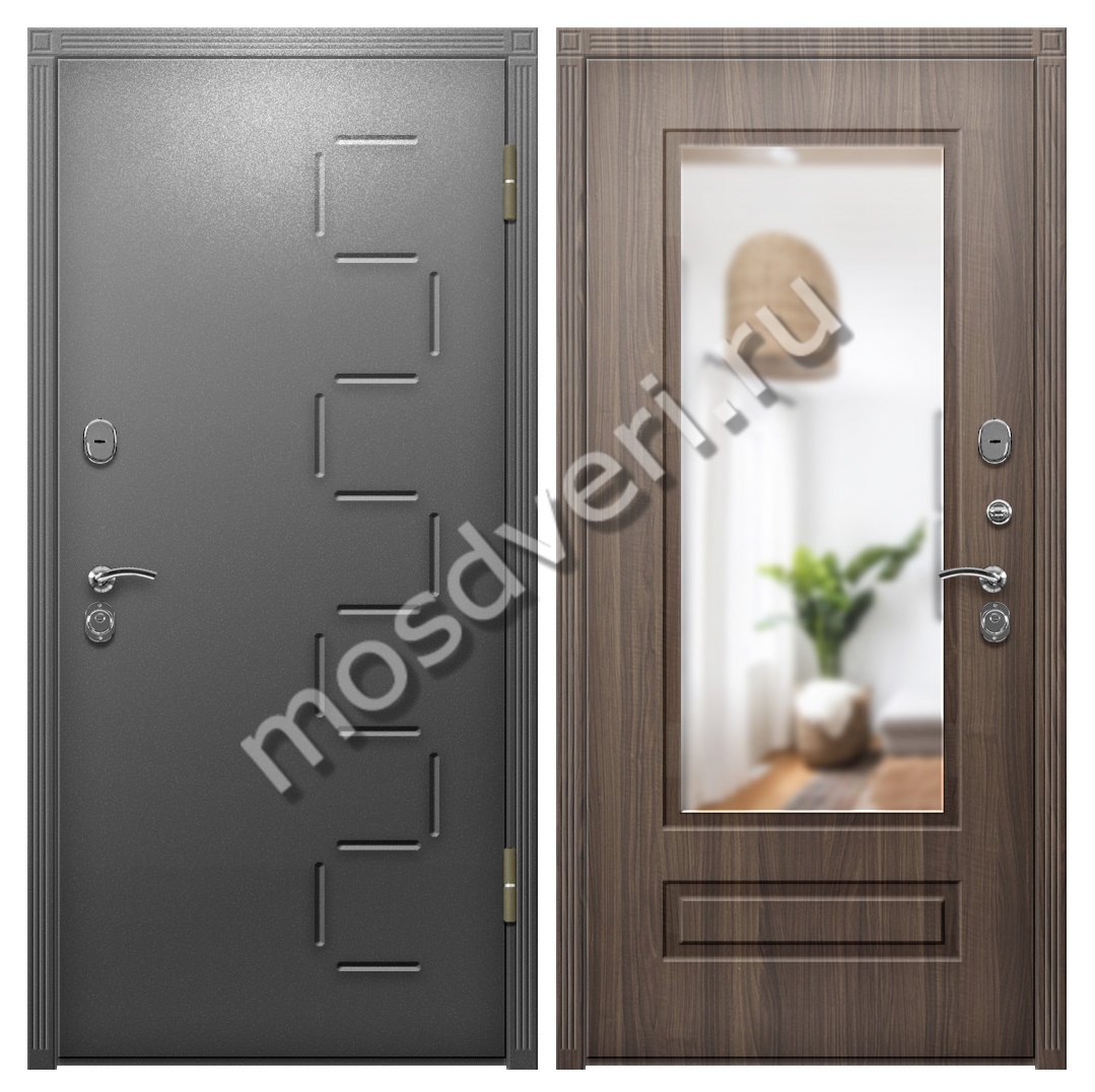 Дверь в коттедж утепленная МДФ с зеркалом - купить от производителя Мосдвери Дверь в коттедж утепленная МДФ с зеркалом