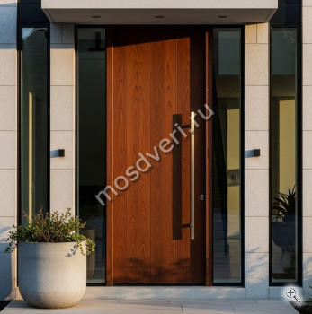 Большая входная дверь в дом коричневая - купить от производителя Мосдвери Большая входная дверь в дом коричневая