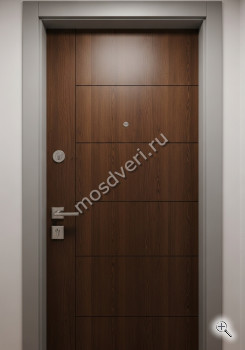 Дизайнерская входная дверь в квартиру коричневая одностворчатая - купить от производителя Мосдвери Дизайнерская входная дверь в квартиру коричневая одностворчатая