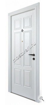 Белая входная металлическая дверь с орнаментом в квартиру БДД-026 - купить от производителя Мосдвери Белая входная металлическая дверь с орнаментом в квартиру БДД-026
