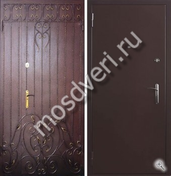 Подъездная кованая дверь с порошковым окрасом - купить от производителя Мосдвери Подъездная кованая дверь с порошковым окрасом