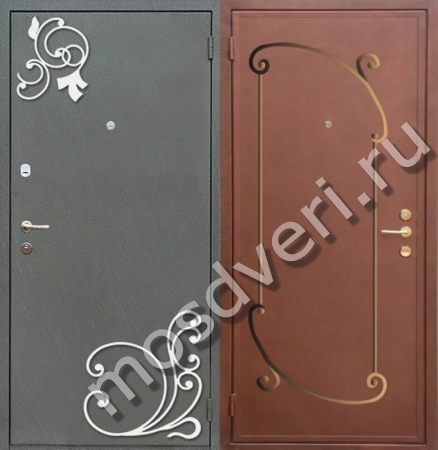 Входная дверь с порошковым напылением и ковкой - купить от производителя Мосдвери Входная дверь с порошковым напылением и ковкой